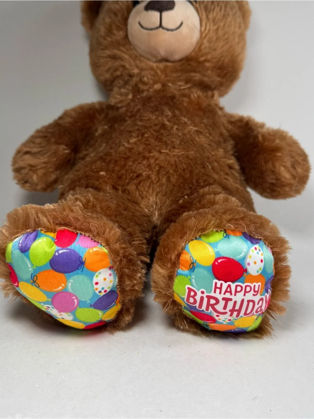 Build A Bear Plush Brown Happy Birthday Bear Balloons On Feet 15